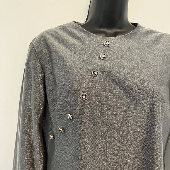 Vintage 70s Silver Metallic Mini Dress, Size Small - Picture 2 of 13